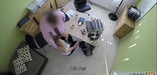  LOAN4K. Amazing charmers figure makes the bank worker horny and hard